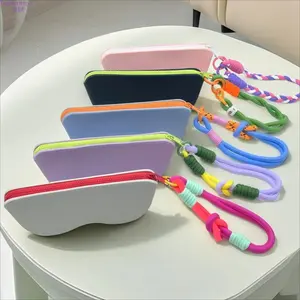 Silicone Glasses Case with Strap, Dopamine Eyewear Pouch, Sunglasses Storage Bag, Wrist Carry Glasses Holder, Portable & Protective, Stylish & Functional summerwins