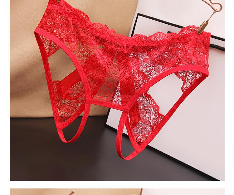 Sexy Women's Seamless Transparent Lace Low Waist Plus Size Crotchless Hollow Out Easy Wear Triangle Panties Womenswear Bridal