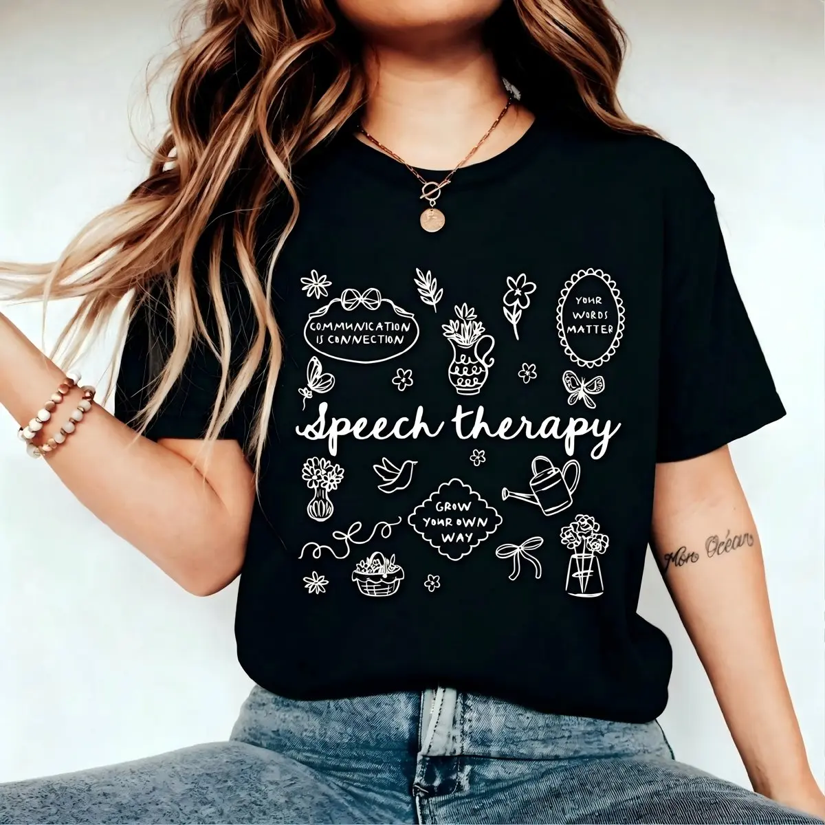 Speech Therapy T-Shirt, Spring Floral Speech Graduation Gift, Appreciation Gifts, Pathologist Grad Gift