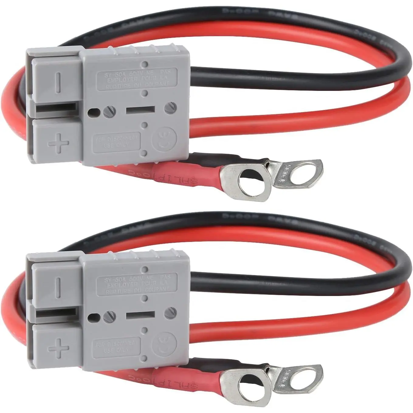 2Pcs 8AWG Cable with 50A Connector for LiFePO4 Battery, M8 Terminal, Electric Forklift Charging Plug Cable, Quick Connectors Power Transfer for Lithium Batteries of Boat, RV (8AWG, 2Pack 1.64 FT)