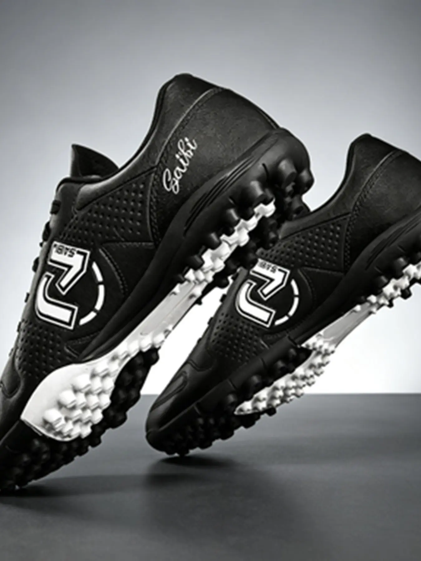 Breathable Men's Soccer Shoes, Soccer Boots, TF Studs, Outdoor Sports, Durable Rubber Sole, All-Season, Sporty Style, Ankle Protection, PU Upper