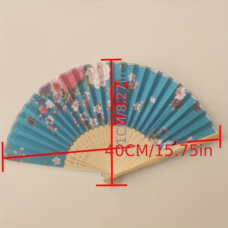 1Pcs/3Pcs Floral Flower Design Folding Hand Fan Japanese Vintage Folding Fan Chinese Retro Style Hand Fan with Wooden Ribs Decor Fan for Dancing Wedding Party Decorations Supplies