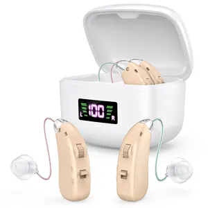 BTE Digital hearing aid for the elderly rechargeable hearing aid for the deaf adjustable sound amplifier portable charging case