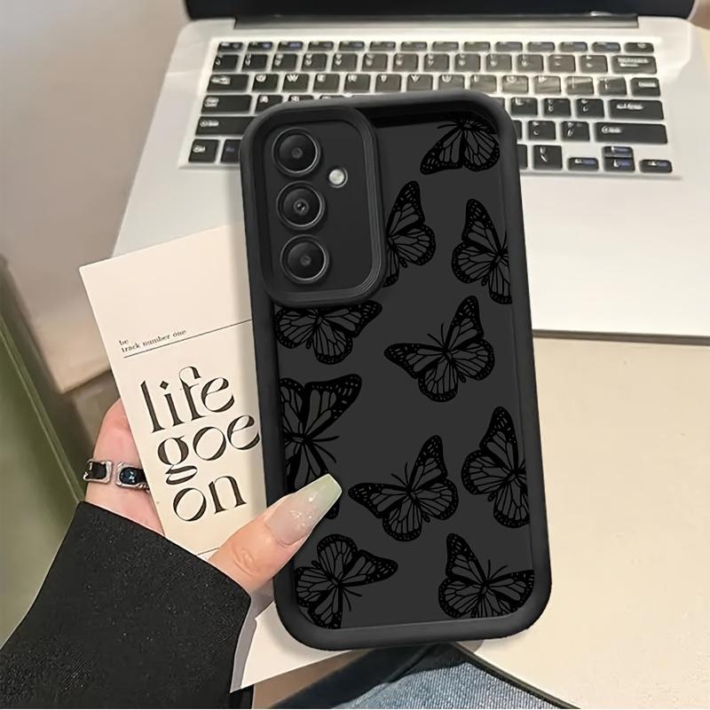 Phone case: Black TPU Full-Screen Cool Butterfly Design Phone Case, Compatible with Galaxy Galaxy A03/A03s/A05/A10s/A11/A12/A13/A14 5G/A15 4G/A20s/A21s/A22/A23/A30s/A31/A32/A34/A50/A51/A52/A52s 5G/A53 5G/A54 5G/A70/A71/A72/A73 5G/S20/S21/S22/S23/S24/S25