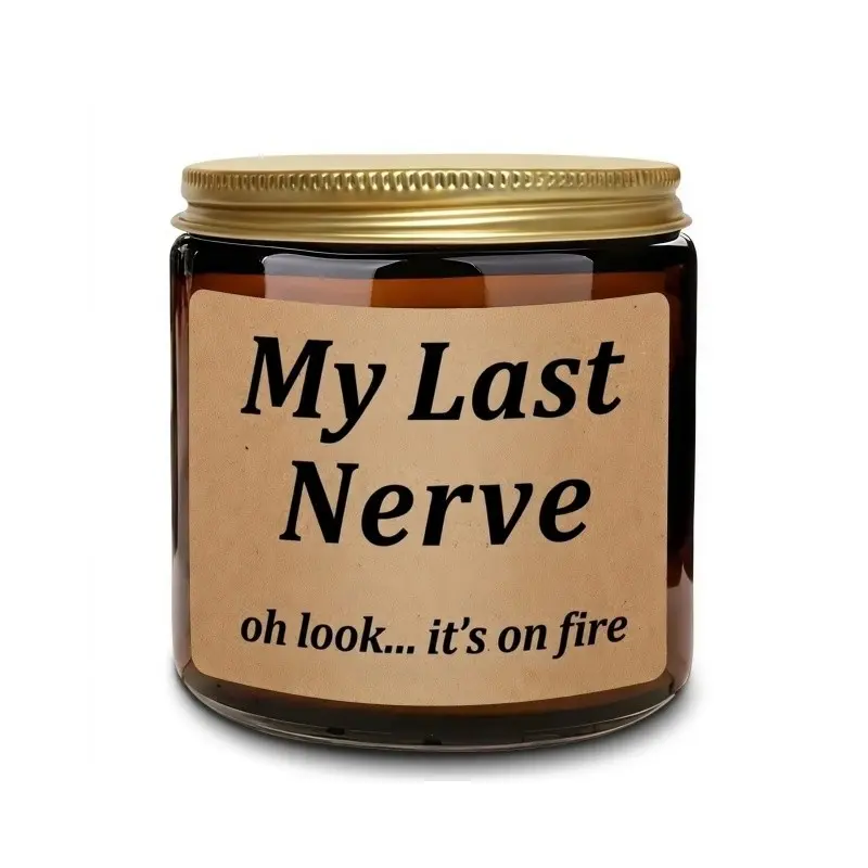 Candles Gifts for Women Funny Novelty My Last Nerve Candle Christmas Birthday Gift for Sister Best Friend Stocking Stuffers for Women Lavender Scented Soy Candle