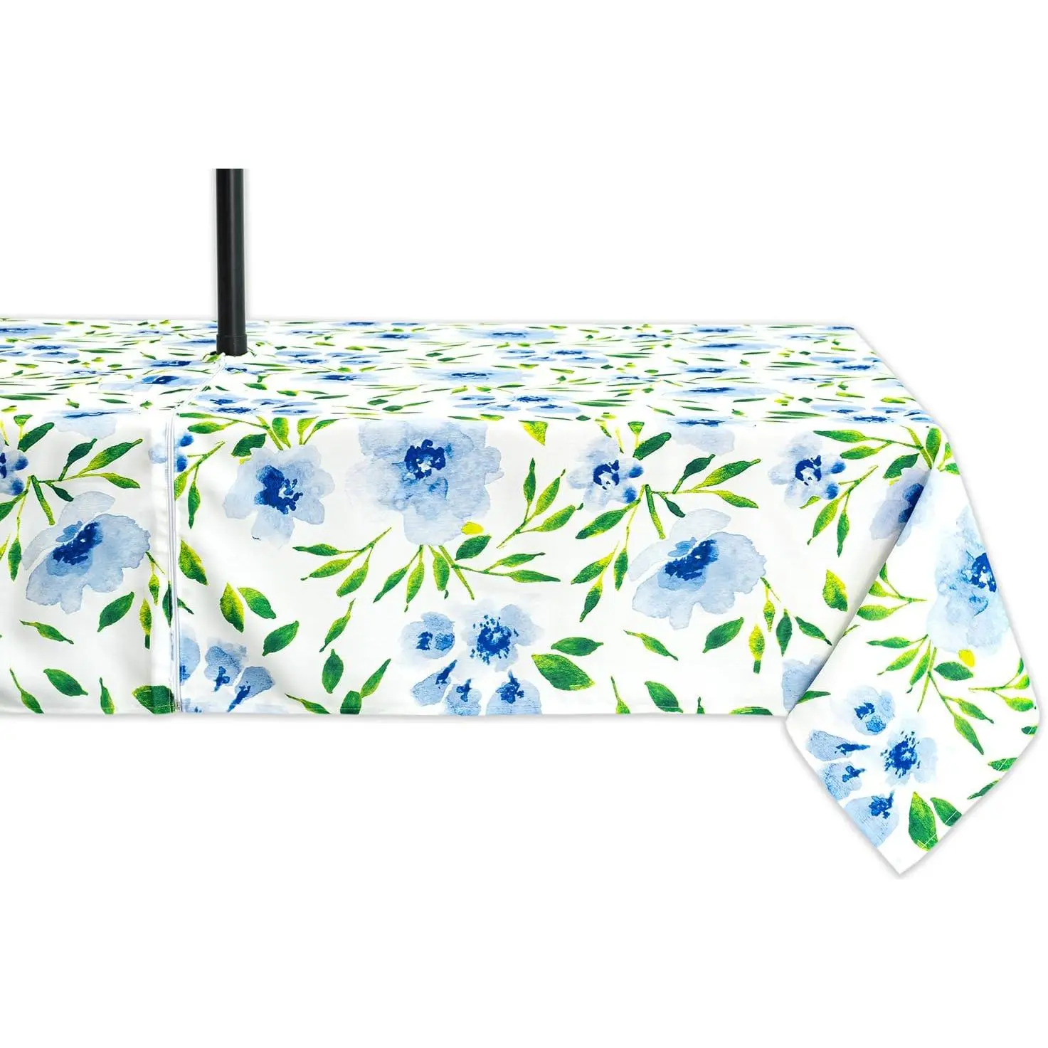 Indoor Outdoor Tabletop for Spring Summer Decorations, Picnics and Dinner Parties - Stain and Water Resistant, Spring Blossoms, Zipper Tablecloth, 60 x 84 Rectangle with Umbrella Hole