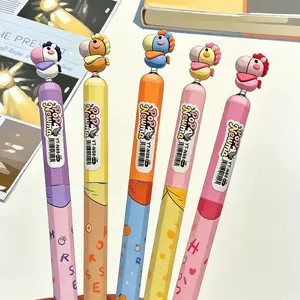 5-Pack Creative Gel Pens, 0.5mm Quick-Dry Click Writing Pens, Unique Design Fun Relaxing Office Gift, Pens Christmas Gifts