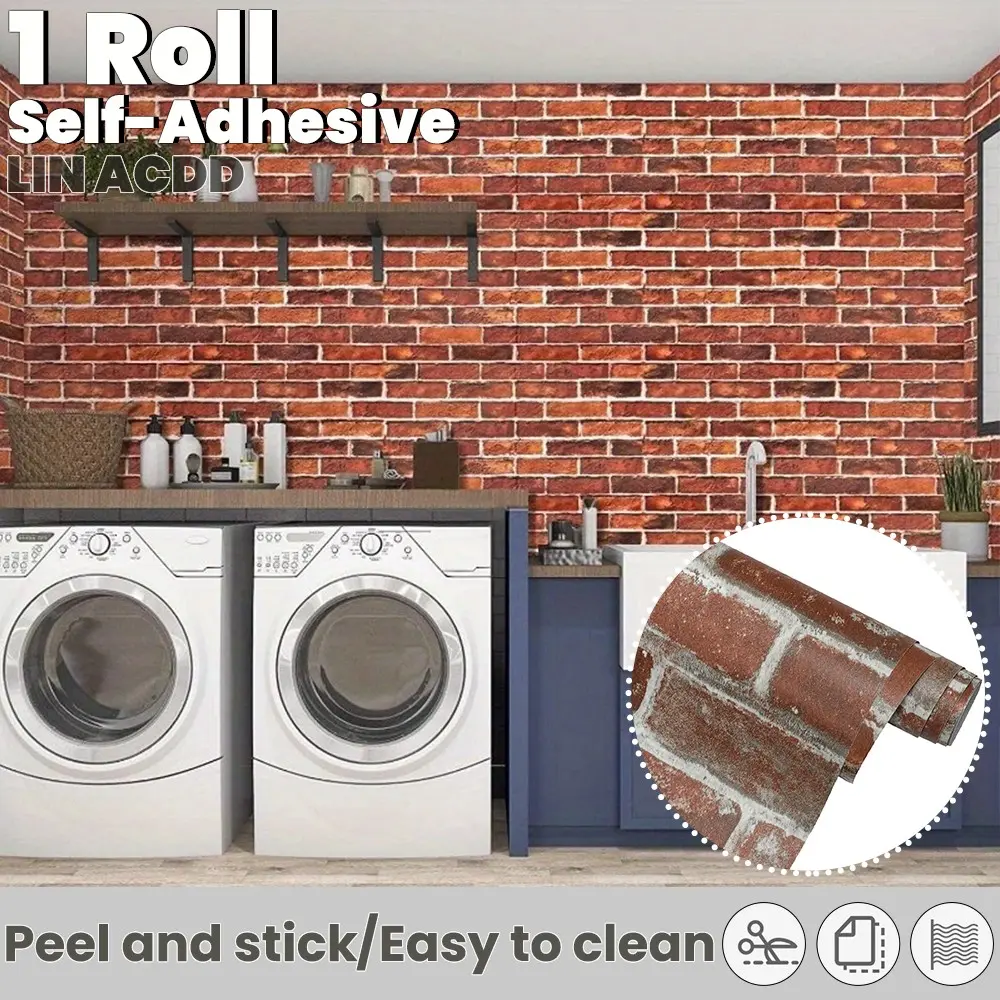 Self-Adhesive Brick 3D Wallpaper, Durable and Easy to Install, Ideal for Home and Office Decoration, Decorative Wall Covering