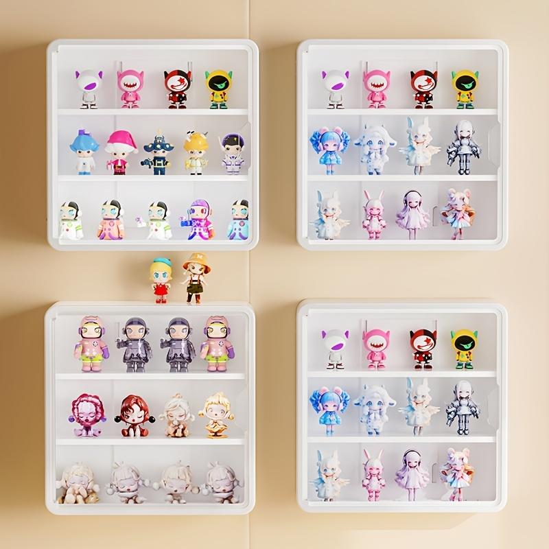 Wall-Mounted Transparent Panel Storage Box, Multi-Compartment Display Rack, Dustproof Plastic Layers, Space-Saving Design, Durable Material