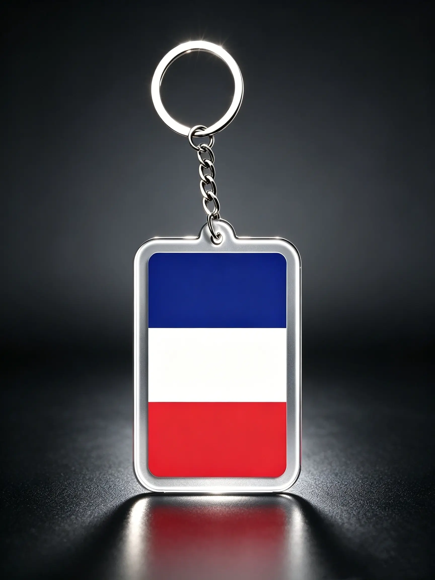 French Flag Keychain, Acrylic Chain Key Ring, Vibrant Colors, Classic French Flag, Perfect for Bastille Day, Studying Abroad, Gift