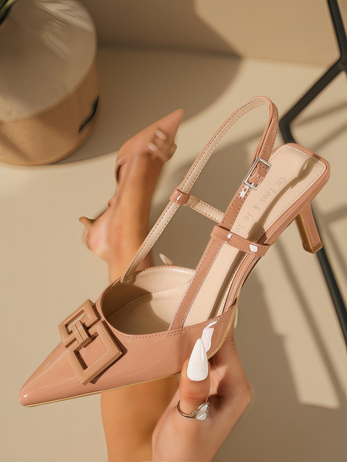 Women's Elegant Fashionable High Heel Shoes, Trendy Minimalist Pointed Toe Heels, Stylish All-match Shoes for Daily Wear Footwear