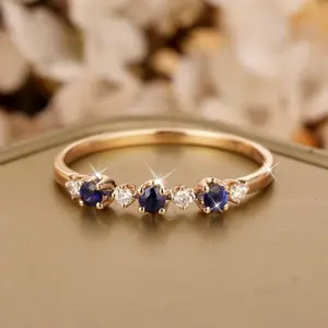 Fashionable New Arrivals Featuring Multi-Colored Blue And White Zirconia Inlaid Rings That Are Elegant And Charming, Enhancing One'S Aura And Taste, Making Them a Perfect Gift.