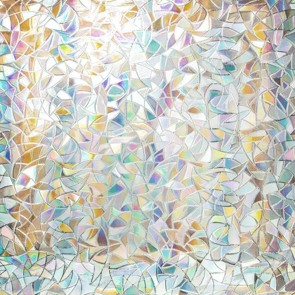 Window  Film, Rainbow Clings,  DecorativeVinyl, Stained Glass , Static Cling Window Sticker Removable Non-Adhesive UV Blocking (17.5" x 78.7")