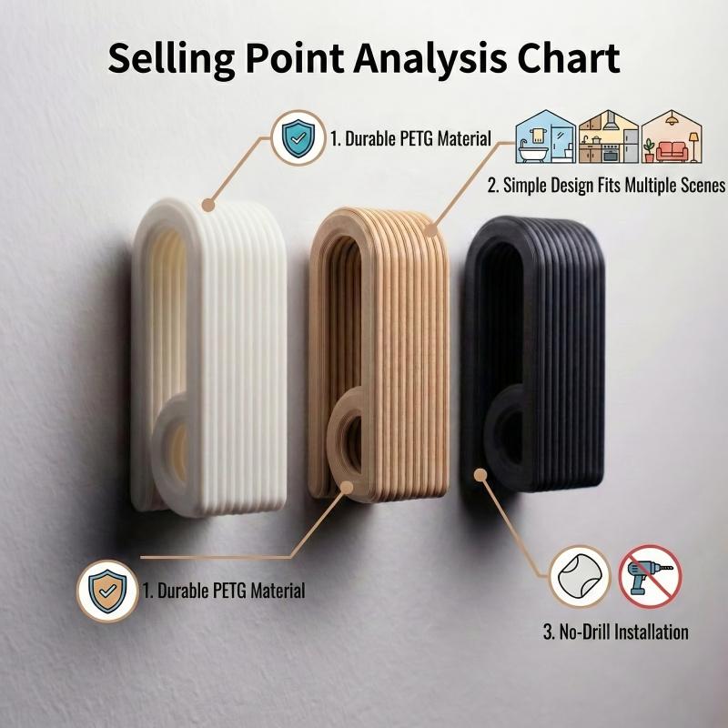 1Pc Wall-Mounted Towel Rack with Locking Design, No-Drill Self-Adhesive Hook, Heavy-Duty Towel Holder for Bathroom Kitchen Entry, Holds Coats Bags Clothes, Anti-Slip Striped Space-Saving Wall Organizer