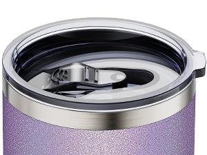 Universal Iced Coffee Sleeve -  Upgraded Double Wall Reusable Stainless Steel Holder Sleeves Insulator for Cold Drinks Fits Starbucks McDonalds Small Medium Large Cups (Glitter) Drinkware Tumbler Insulation Bottled Portable Classic Lid