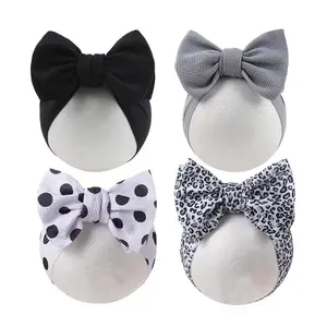 2Pcs/Set Lepoard Flower Pirnt Bullet Baby Headbands Fabric Dot Rainbow Girls Hairbands Infant Boys Turban Headwraps Kid Headwear