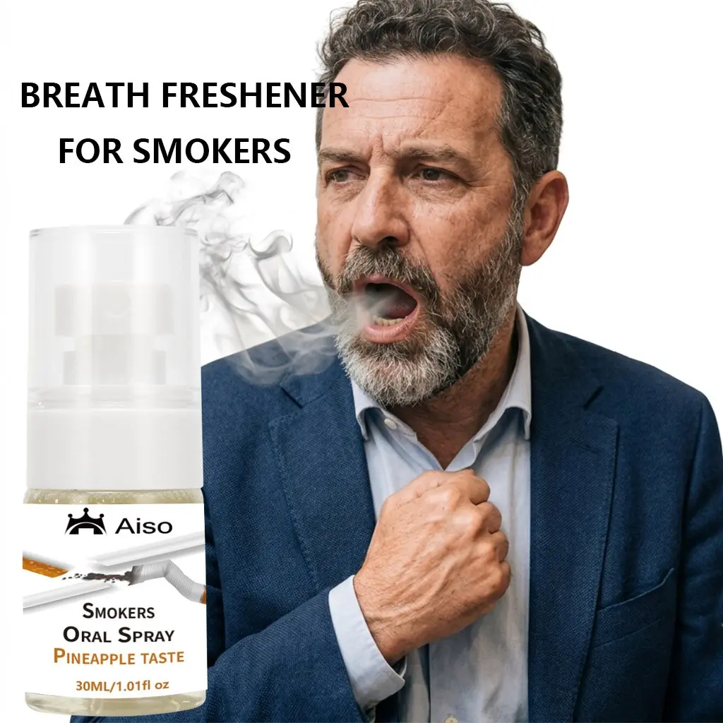 1pcs Smoking Mouth Spray, Freshen Oral Odor, Pineapple Mint Flavor, Ideal for Smokers, Compact, Easy to Carry, Perfect for Travel