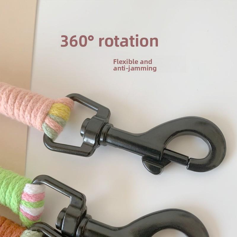 Universal Colorful Dog Leash - Handwoven Cotton Rope Lead for Small Medium Large Dogs - Heavy Duty & Soft Braided Pet Walking Leash - Creative Fashion Accessory for Outdoor Training