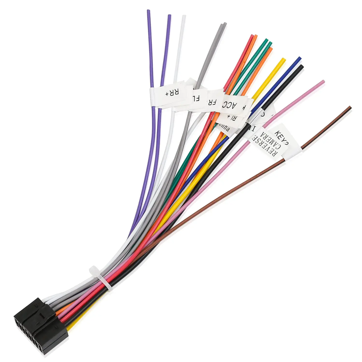 16 Pin ISO Radio Wiring Harness Adapter for Android  Stereo |  Android Stereo Wire Harness Plug Fit In   GPS  Unit Power Speaker Connector