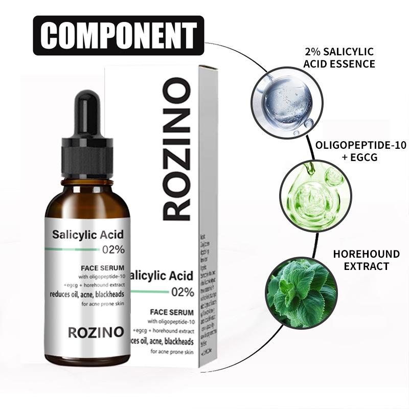 Salicylic acid serum moisturizes, nourishes, shrinks pores, improves closed comedones, and fades acne marks