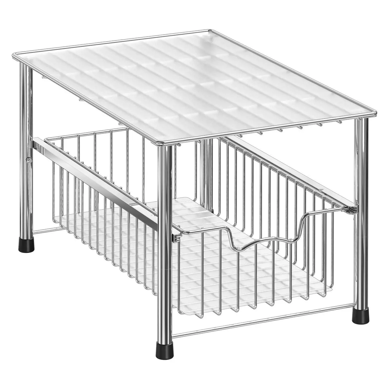 Chrome Metal Stackable Storage Rack, 16.75" L x 10.8" W x 10.25" HGift