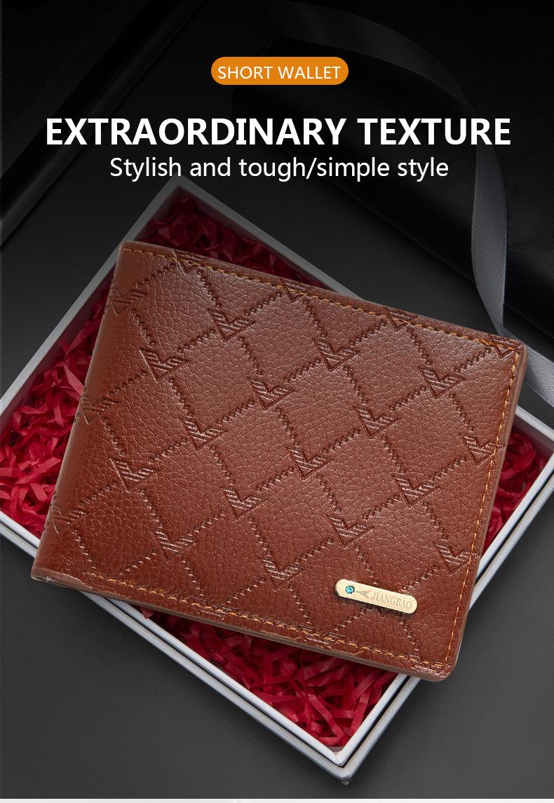 PU coin wallet, card bag, men's wallet, short style, trendy print