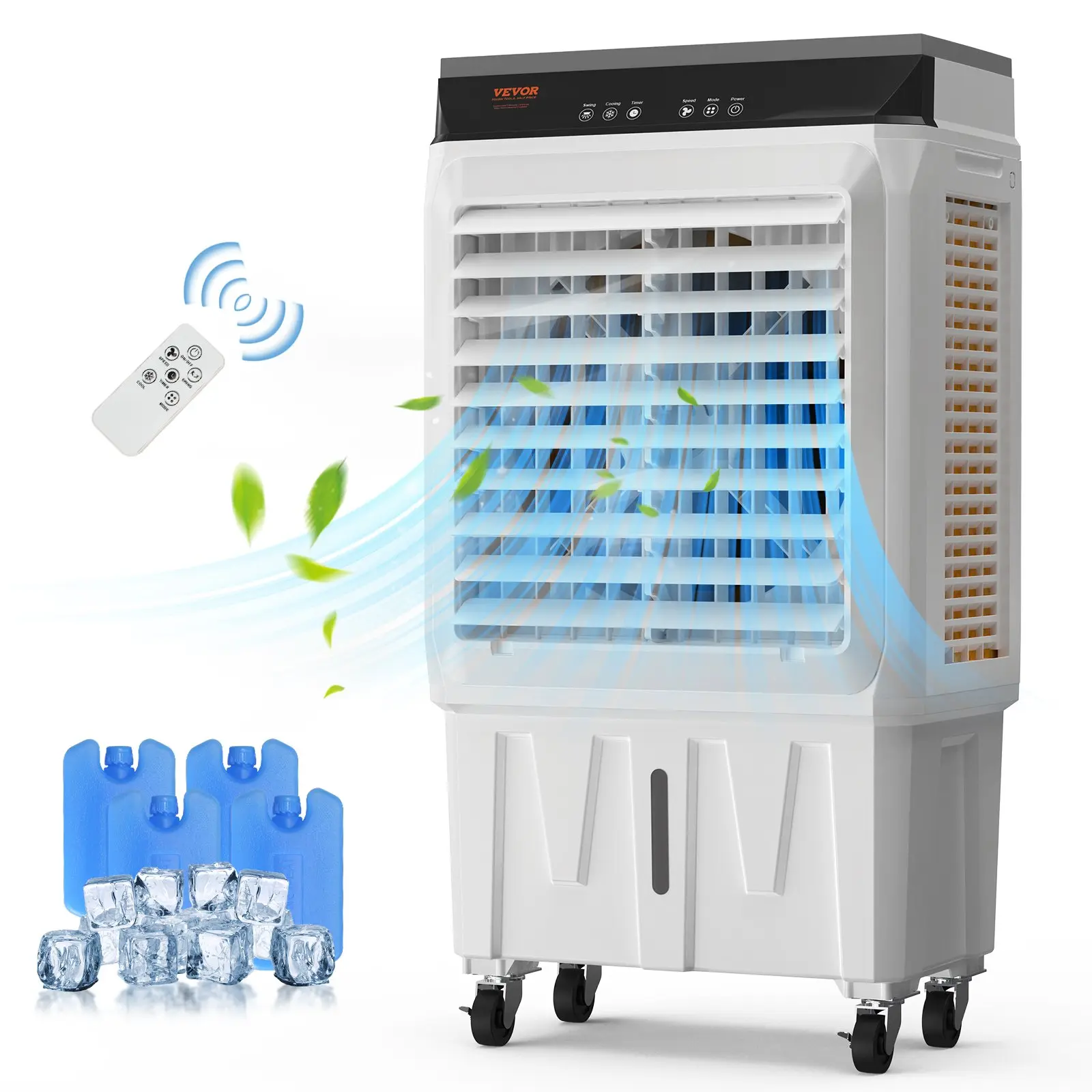 【DealsForYouDays】VEVOR Evaporative Air Cooler, 2100 CFM, 135 Oscillating Swamp Cooler with Adjustable 3 Speeds and 12 H Timer, 7 Gal Portable Air Cooler for 750 Sq. ft, Indoor/Outdoor Use, FCC Listed