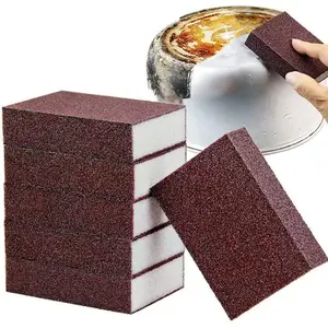 5 Pack Emery Magic Wipe Sponge, Nano Carborundum Sponge, Emery Sponge Brush Eraser Scrub, Pot Scrubber Scouring Pad Kitchen Magic Cleaning Sponge for Removing Rust Cleaning Pots and Pans