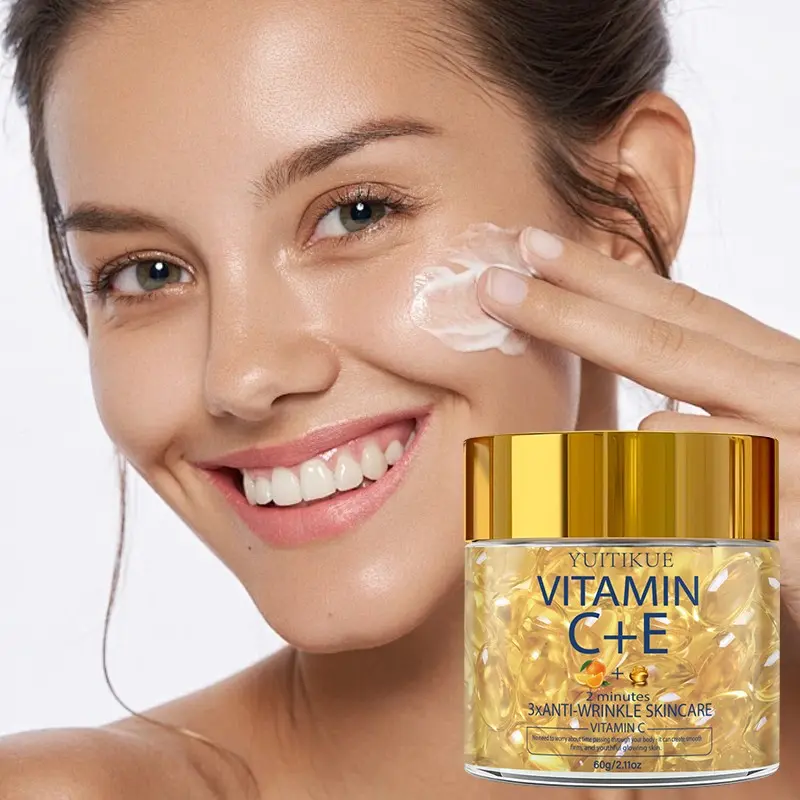 Yuitikue Vitamin C+e Anti-Wrinkle Cream, 2-Minute Firming, 3x, Brightening Skin Tone, 60g, Facial Moisturizer, Brightening Face Cream