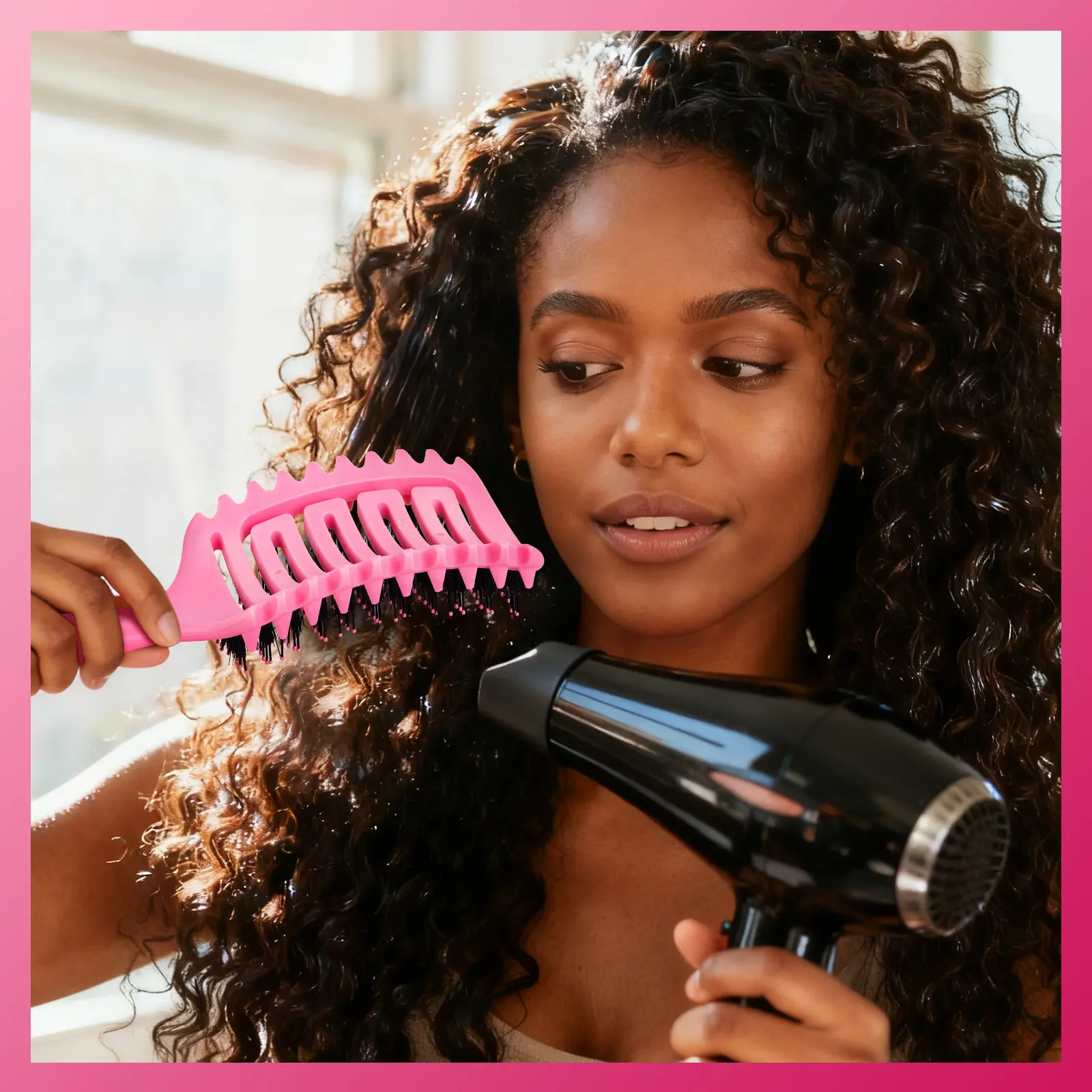 Candybrush Large Detangling Hair Brush, Vent Design for Fast Drying, PP & Wheat Straw Bristles, Scalp Massage, Anti-Dandruff, Gift Box, Detangling Hairbrush