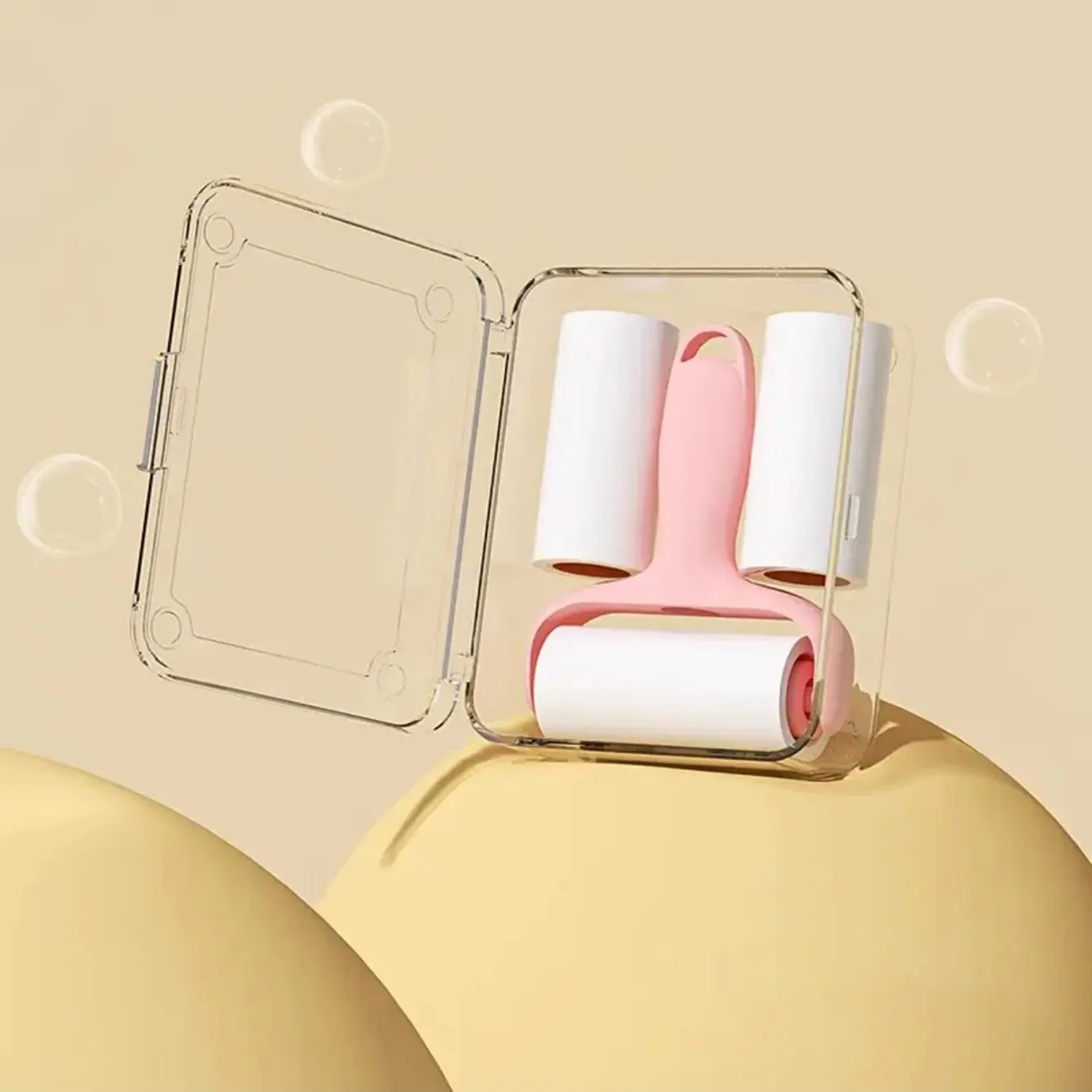 Portable Mini Lint Roller Set, Clothes Lint Remover, Easy to Carry, Simple to Use, Includes 1 Handle and 3 Rollers, Convenient Design