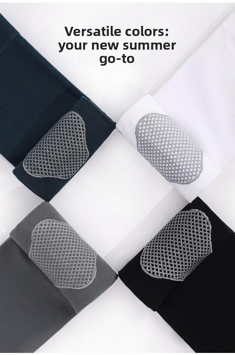 Ice Silk Sun Protection Sleeves for Men & Women Summer Outdoor Cycling Fitness Elastic Sleeves with Mesh-like Pattern for Comfort