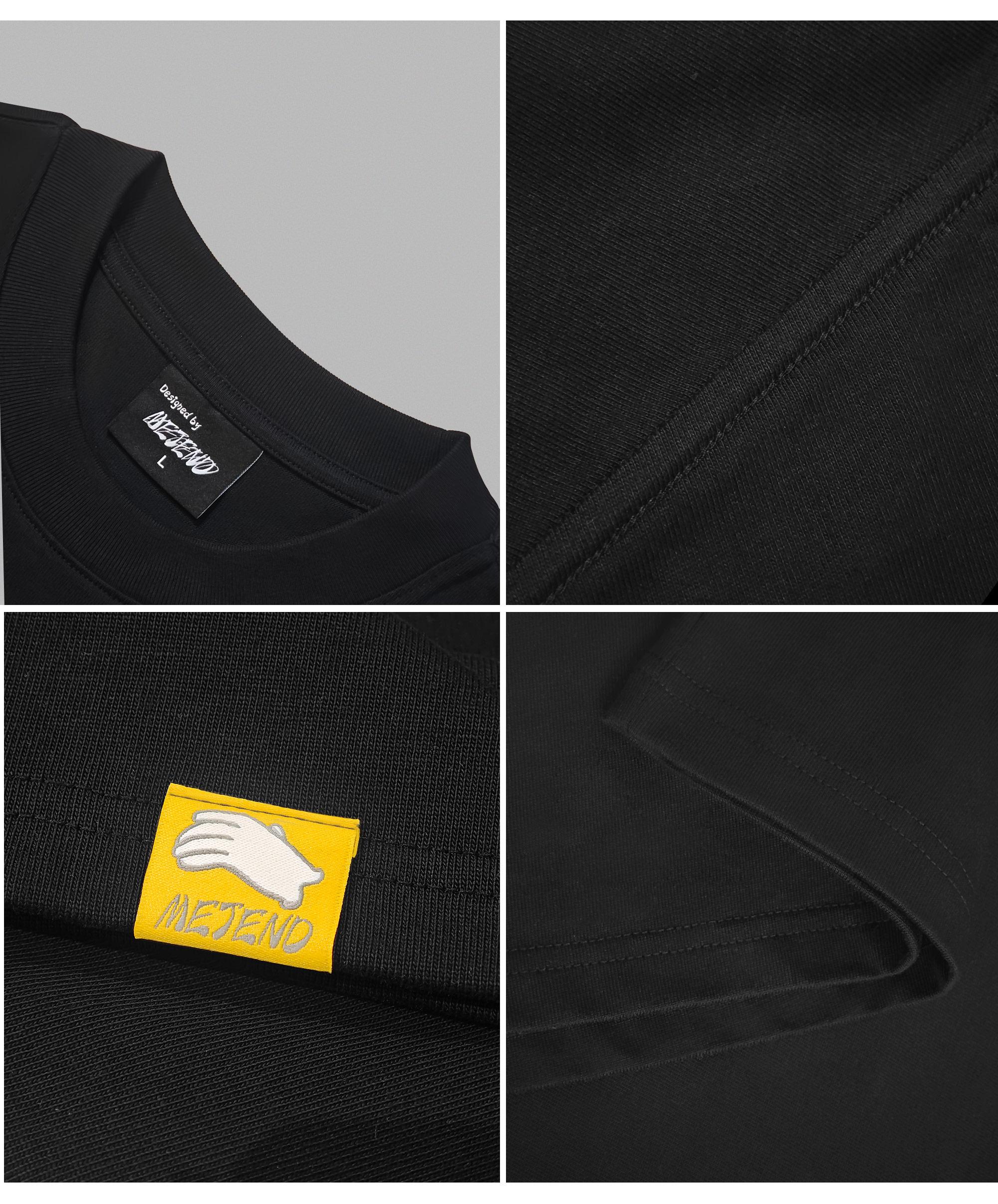 MeJend 12 oz Heavyweight Cotton Cropped T-Shirt, Number Print Tee, Premium Black, 100% Cotton, Graphic shirt Streetwear Casual