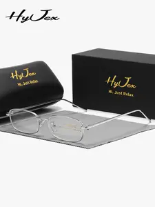 HyJex 1 Piece Unisex Elite Temperament Full Frame Plaon Glasses Exudes Refinement Rectangular Frame Plaon Glasses