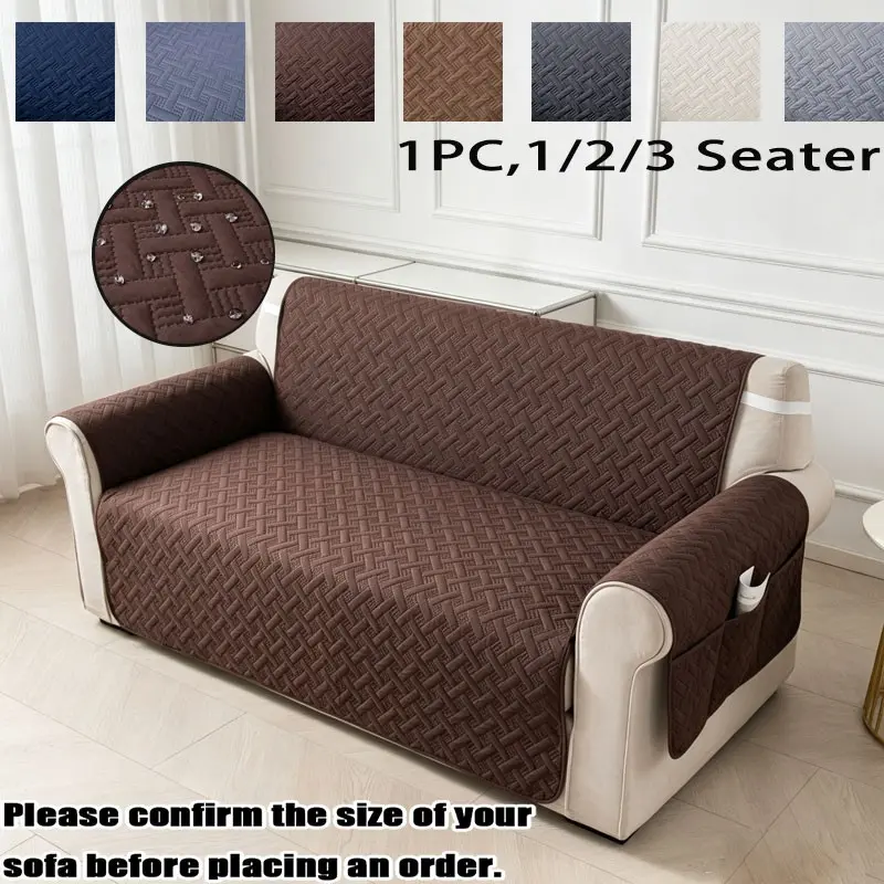 Elastic Sofa Cover, 1-3 Person, Side Pocket, Anti-Scratch, Waterproof, Non-Slip, Multiple Colors, Living Room Sofa Protector