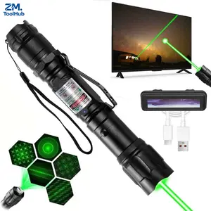 USB Rechargeable Long Distance Green Light Indicator, Multipurpose High Brightness Green Light Tool for Outdoor Hiking Guide & Interactive Pet Cat Toy