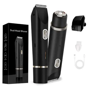 Electric Bikini Trimmer for Women, Rechargeable 2 in 1 Body & Facial Hair Removal, Waterproof Wet & Dry Use Trimmer for Women, Winter & New Year Gift, Valentine's Day Gift, Bikini Shaver