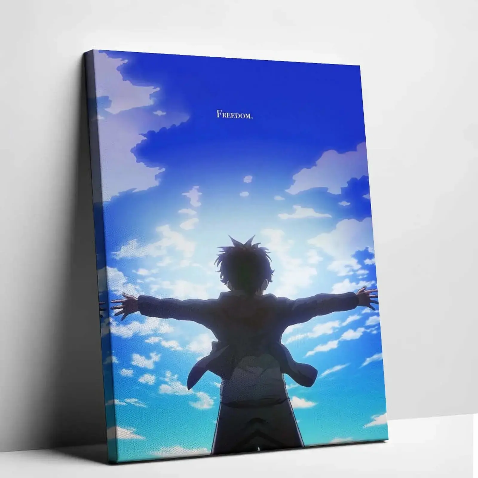 Eren Yeager "Freedom" Quote Attack on Titan Anime Poster - Artistic Minimalist Wall Art Painting, Motivational Manga Print, Home Decoration for Living & Bedroom