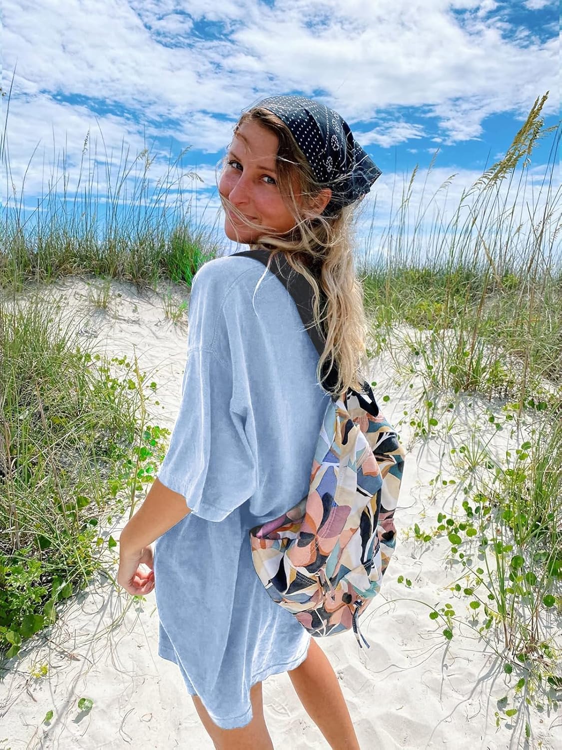 Womens Oversized Graphic Tees Short Sleeve T Shirt Casual Vacation Top