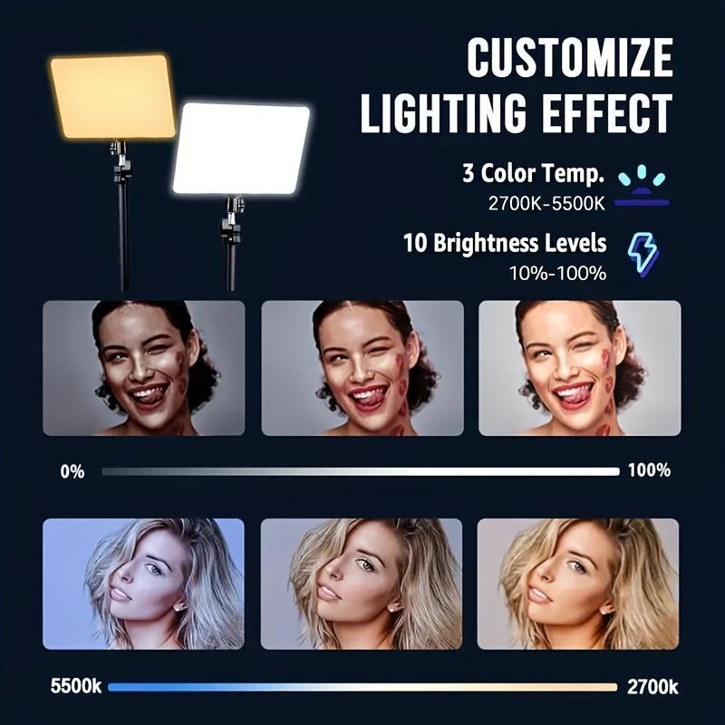 LED Video Light Kit With Adjustable 43.3" Tripod Stand - USB-Powered Ring Light For Content Creation/March Madness/Spring Break - Non-Waterproof & Battery-Free Design - Creator Essential SuperBowl / International Women's Day