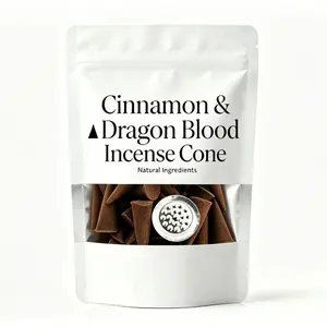 Cinnamon Dragon Blood Incense Cones, 57pcs Bag, 20min Long Burn, 1.57inch Tall, Meditation Yoga, Home Spa, Sleep Aid, Wholesale Available