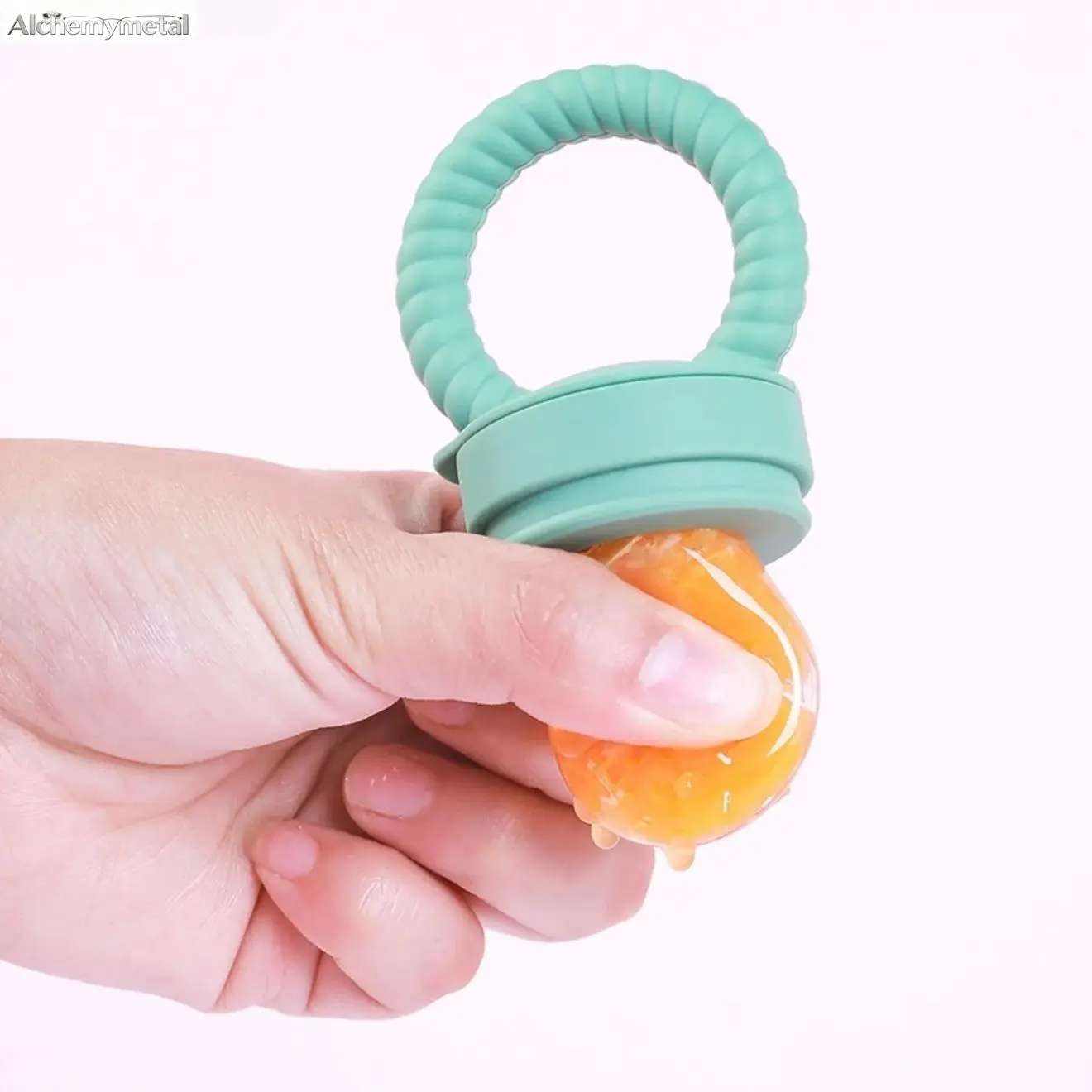 Silicone Fruit Feeder Sensory Teether - Wide Mouth Pacifier Teething Stick, Food Grade Safe Infant Chew Toy for Self-Feeding Training & Soothing Gum Relief