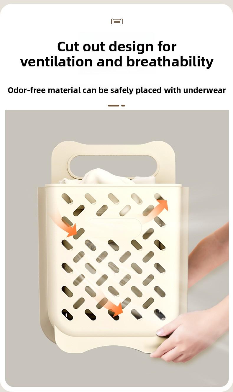 Wall-mounted foldable dirty laundry basket, household portable toilet storage basket, bathroom laundry storage basket, dirty clothes hamper