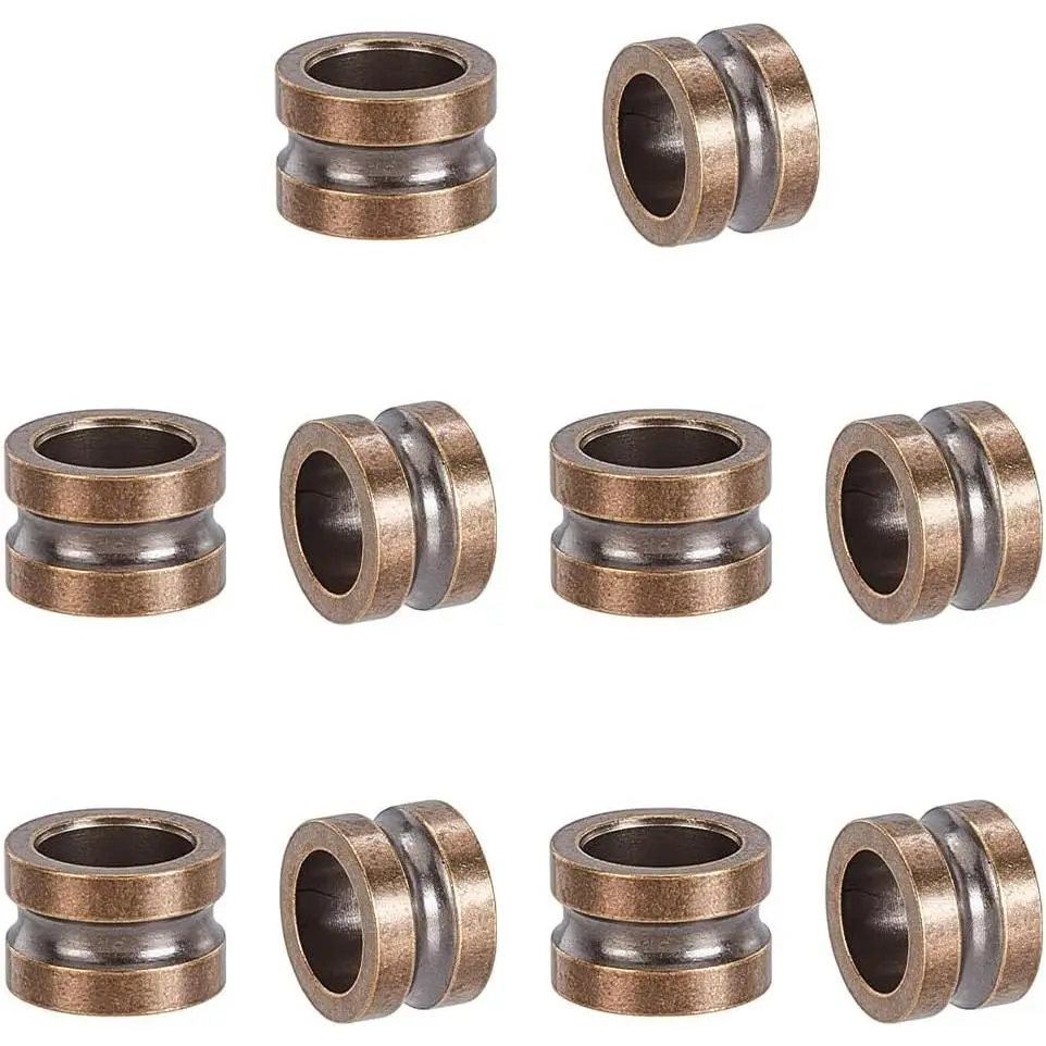 10 count Paracord Beads Brass Large Hole Lanyard Beads Antique Bronze Column Bead for Paracord Bracelets Keychains 0.35 Inch Diameter 0.24 Inch Hole for Outdoor Gear Accessories