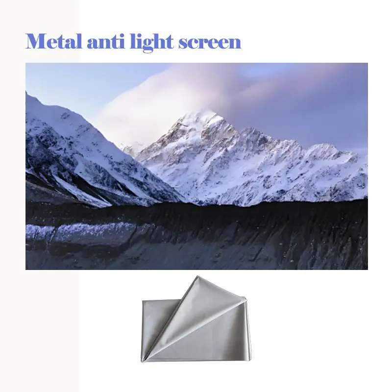 Simple Anti-Glare Projection Screen, Projector Screen, Wall-Mounted, 30-133 Inches, Easy Install, No Drilling, Foldable, Home Theater Use