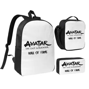 Unisex Avatar The Last Airbender Appa4 3Pcs Backpack for Teen Girls Boys, School Bookbag with Lunchbox Pecil box, Anime backpack with adjustable straps, office travel bag Bookbag