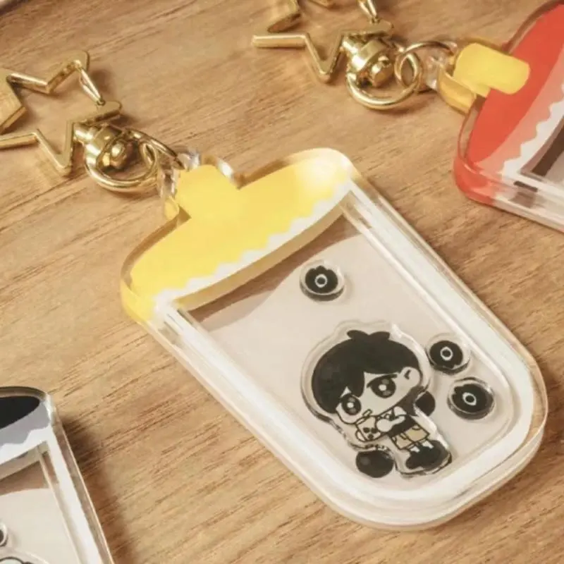Game Omori Sunny Basil Cosplay Keychain Kawaii Acrylic Pendant Keyring Key Chain Bag Ornament Accessories Decoration Props