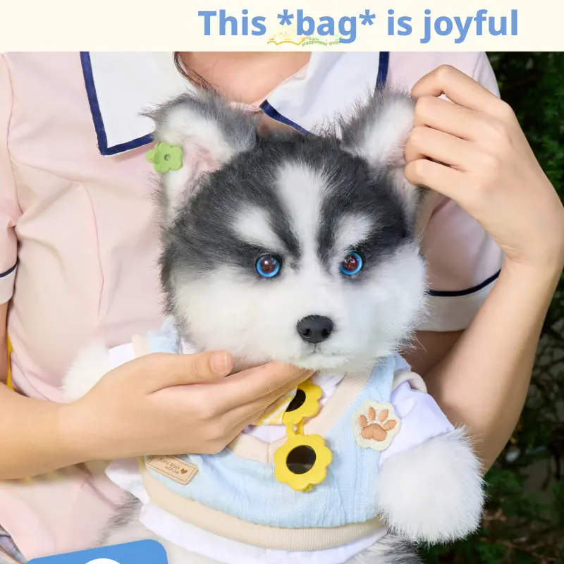 Simulated Husky Backpack Dog Plush Toy Doll For Gifts