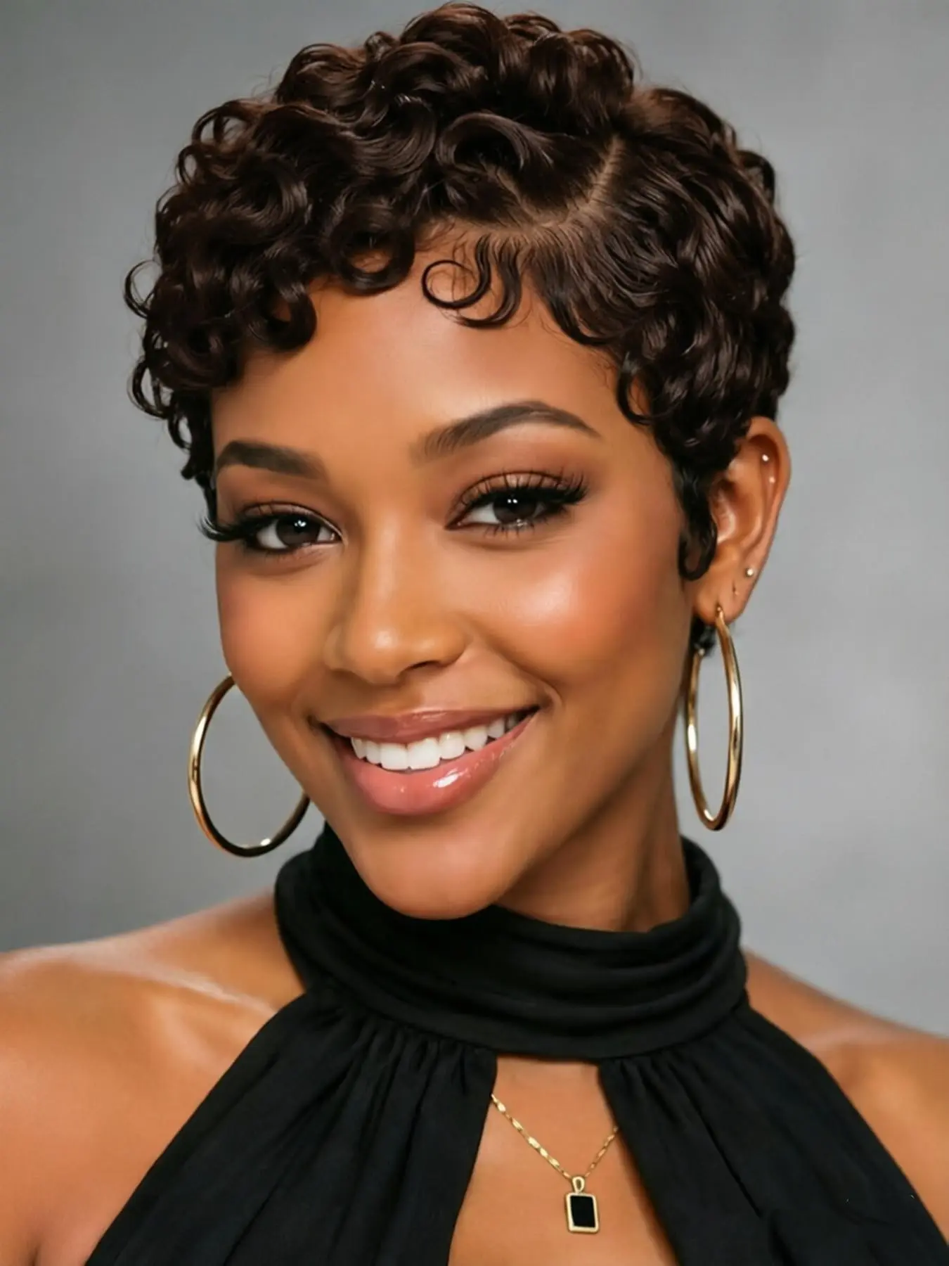Pixie Cut Wig 13x4 Frontal Transparent Lace, Short Curly Human Hair Wig, Lace Curly Wigs, Daily Party Cosplay Gift for Women