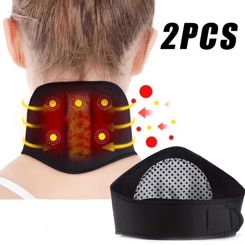 2pcs Neck Support Set, Neck Care, Neck Relaxer, Home Magnetic Therapy Relaxation, Comfortable Muscle Wrap, Warmth Retention, Ideal for Daily Use